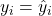 y_i = \hat y_i