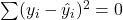 \sum (y_i-\hat y_i)^2 = 0